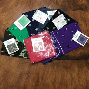 Banana Republic Paisley Print Scarf Set - Red, Green, Blue, Purple, Black